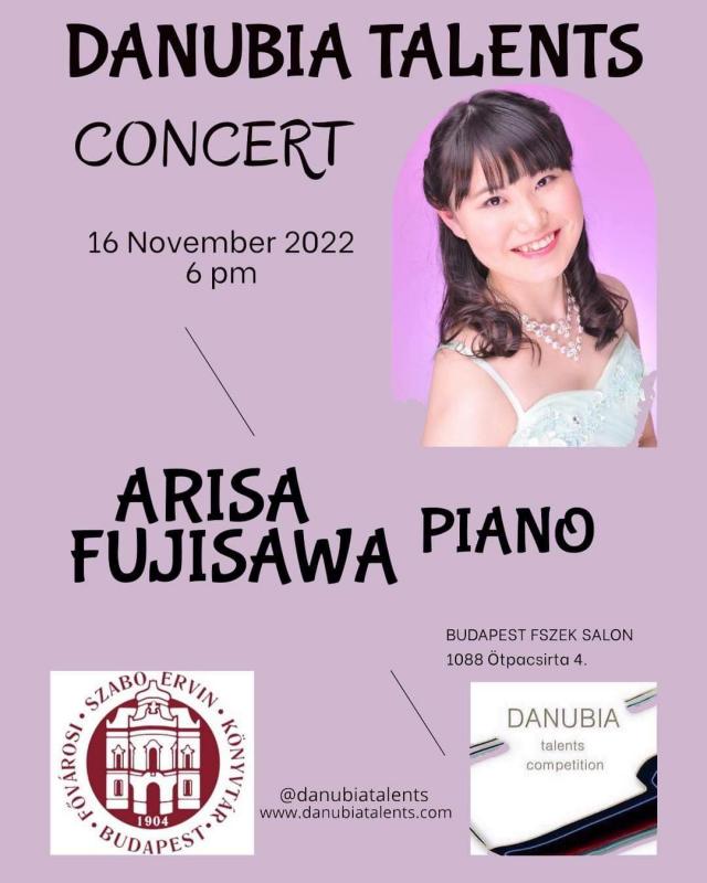 Piano concert - Arisa Fujisawa pianist 16.11.2022 6 pm