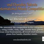 2. Danubia Talents Nemzetközi Zenei Verseny - 2017. szeptember 25-29.